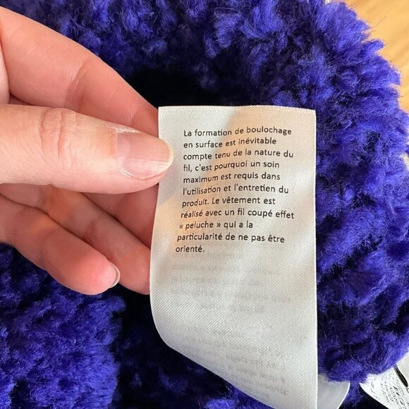 Stella McCartney Furry Textured Knit Crop Jumper EUR Size 46 XL Purple Sweater - Picture 12 of 13